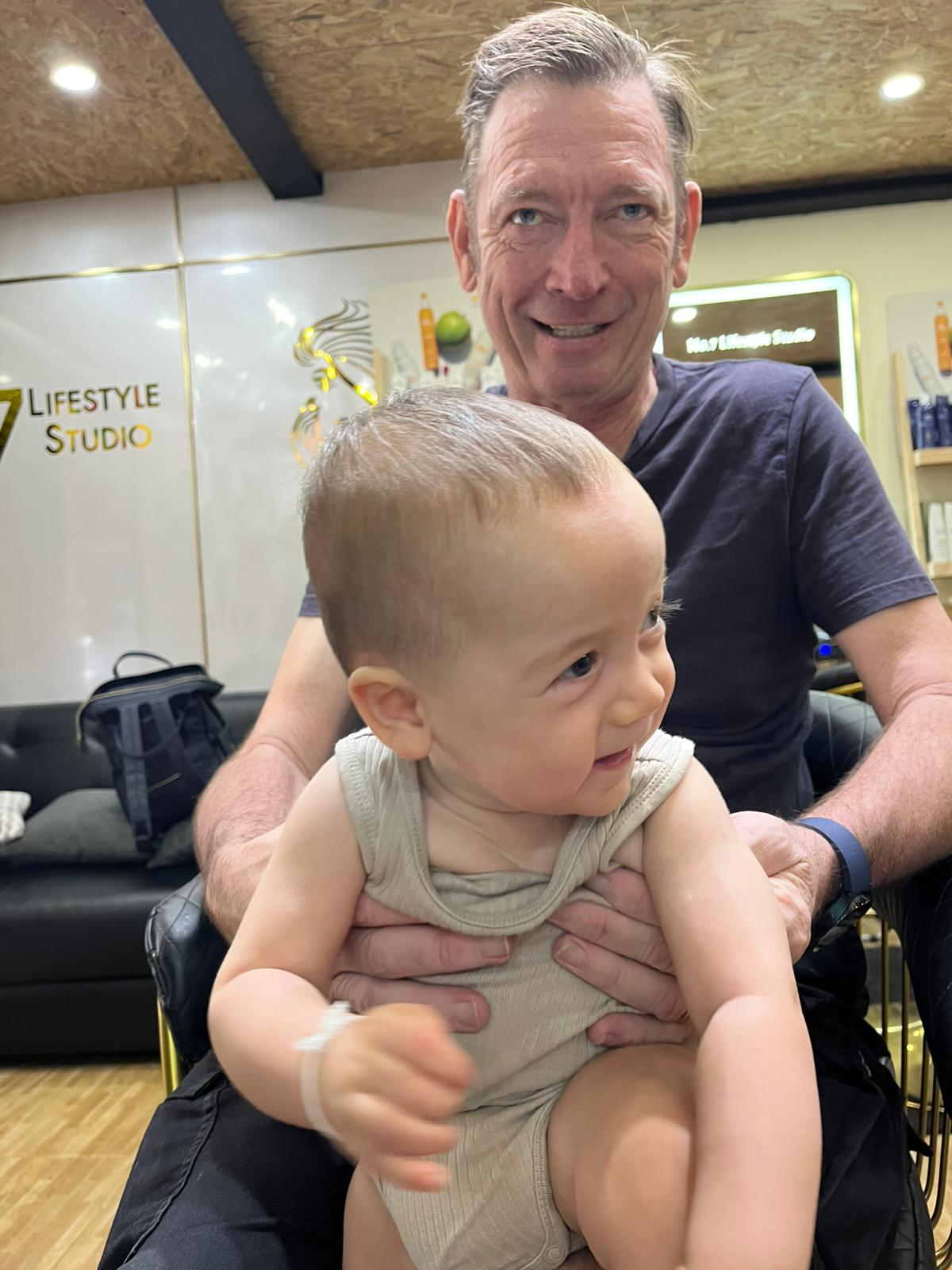 Michael holding Oscar