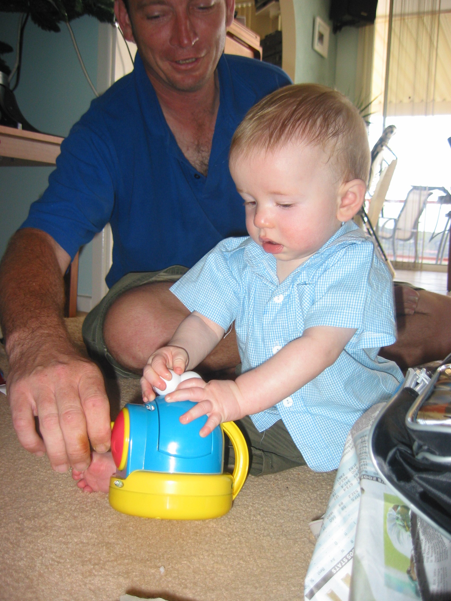 Michael playing with Hamish