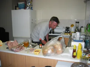 Michael in the kitchen at Forster