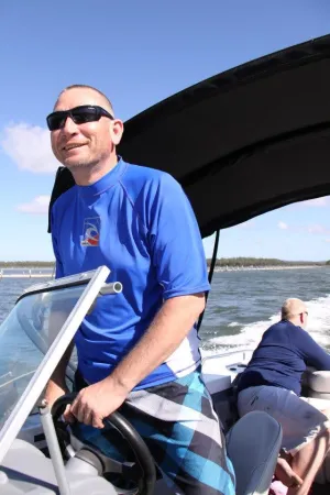 Michael out on the boat