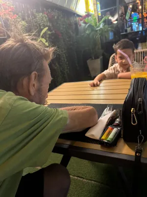 Michael and Oscar sitting