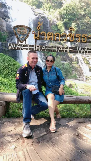 Michael and Tar at Waterfall.