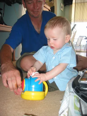 Michael playing with Hamish